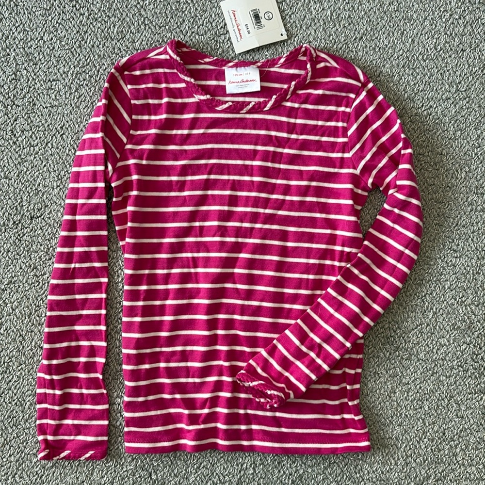 NWT Hanna Andersson striped long sleeve cotton tee